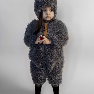 Cozy Charcoal Kids Footed Onesie